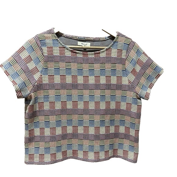 Madewell Checked Jacquard Setlist Boxy Tee Size M - Picture 2 of 10